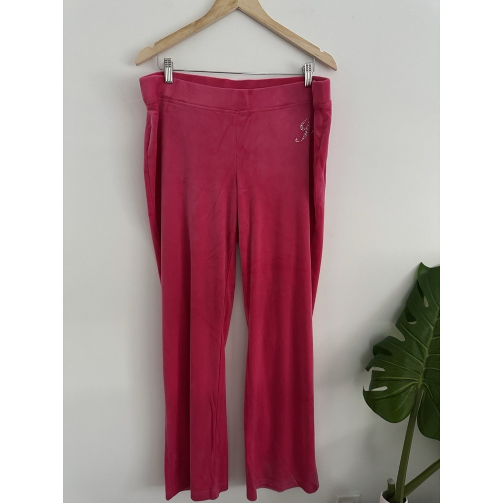 Juicy Couture‎ L, XL Velour Vixen Pink Bling Cropped Low Rise Tracksuit NWT - Picture 3 of 13